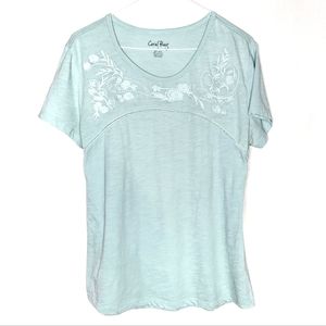 Teal mint shortsleeve tshirt size S casual embroidered